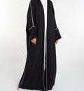 White Piping Abaya